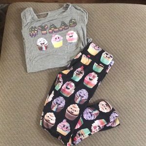 Girls Justice Leggings and Top Size 12